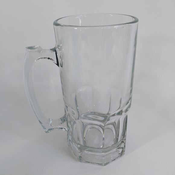 Libbey Other - Vintage - Libbey 32oz Beer Stein, 8" Heavy Clear Glass Mug, Panelled Base